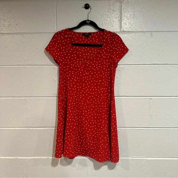 Forever 21 | Dresses | Red White Mini Polka Dot Dress Womens Size Small  Corset Cinch Back | Poshmark